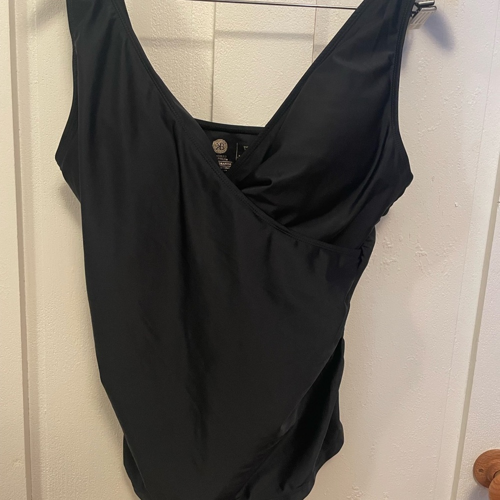 Kindred Bravely Black Nursing Tankini and Bottoms EUC